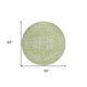 8' Sage And Ivory Round Oriental Washable Indoor Outdoor Area Rug
