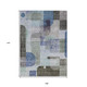 9' X 12' Blue Gray And Charcoal Abstract Washable Indoor Outdoor Area Rug