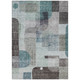 10' X 14' Teal Blue Gray And Charcoal Abstract Washable Indoor Outdoor Area Rug