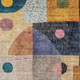 8' X 10' Green Purple And Blue Geometric Washable Indoor Outdoor Area Rug