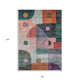 8' X 10' Orange Purple And Green Geometric Washable Indoor Outdoor Area Rug