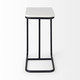 23" Black And White Marble and Metal C Table End Table