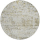 8' Taupe Light Yellow And Ivory Round Abstract Washable Indoor Outdoor Area Rug