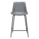 26" Gray And Black Steel Low Back Counter Height Bar Chair