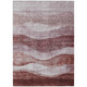 10' X 14' Blush And Brown Abstract Washable Indoor Outdoor Area Rug