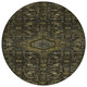 8' Charcoal Round Medallion Washable Indoor Outdoor Area Rug