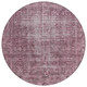 8' Merlot Round Oriental Washable Indoor Outdoor Area Rug