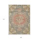 9' X 12' Brown Floral Medallion Washable Indoor Outdoor Area Rug