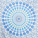 80" X 56" Blue And White Mandala Cotton Hanging Tapestry