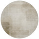 8' Khaki Round Geometric Washable Indoor Outdoor Area Rug