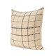 22" Ivory Check Linen Throw Pillow Cover