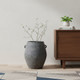 32" Gray Ceramic Amphora Floor Vase