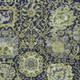 10' X 14' Fern Green And Blue Damask Washable Indoor Outdoor Area Rug