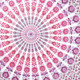 92" X 84" Pink White And Red Mandala Cotton Hanging Tapestry