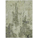 3' X 5' Artichoke Green And Fern Green Abstract Washable Indoor Outdoor Area Rug