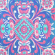 88" X 84" Blue Red And White Floral Cotton Hanging Tapestry