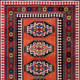 8' X 11' Red And Orange Tribal Washable Area Rug With UV Protection