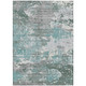 9' X 12' Blue And Teal Blue Abstract Washable Indoor Outdoor Area Rug