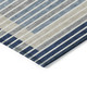 10' X 14' Navy Blue And Denim Blue Striped Washable Indoor Outdoor Area Rug