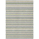 8' X 10' Linen And Lime Green Striped Washable Indoor Outdoor Area Rug
