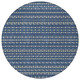 8' Navy Blue And Mint Green Round Striped Washable Indoor Outdoor Area Rug