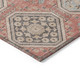 8' Salmon And Beige Round Floral Washable Indoor Outdoor Area Rug