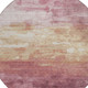8' Mauve And Pink Round Striped Washable Indoor Outdoor Area Rug