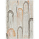 9' X 12' Ivory And Taupe Geometric Washable Indoor Outdoor Area Rug