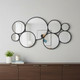 Set Of Eight Black Metal Round Cojoined Accent Mirrors