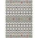 10' X 14' Ivory Red And Gray Geometric Washable Indoor Outdoor Area Rug