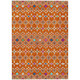 3' X 5' Orange Blue And Purple Geometric Washable Indoor Outdoor Area Rug