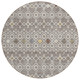 8' Taupe Gray And Gold Round Geometric Washable Indoor Outdoor Area Rug