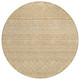8' Gold And Ivory Round Chevron Washable Indoor Outdoor Area Rug