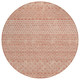 8' Salmon And Ivory Round Chevron Washable Indoor Outdoor Area Rug