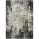 10' X 14' Black Ivory And Beige Abstract Washable Indoor Outdoor Area Rug