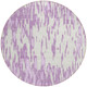 8' Lavender And Ivory Round Abstract Washable Indoor Outdoor Area Rug