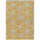 9' X 12' Gold And Ivory Geometric Washable Indoor Outdoor Area Rug