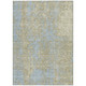 3' X 5' Beige And Blue Abstract Washable Indoor Outdoor Area Rug