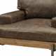 41" Chocolate and Gray Faux Leather Chair and a Half