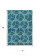 5' X 8' Teal Blue And Beige Geometric Washable Indoor Outdoor Area Rug