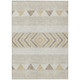 10' X 14' Beige Ivory And Taupe Southwestern Washable Indoor Outdoor Area Rug