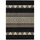 10' X 14' Black Ivory And Wheat Southwestern Washable Indoor Outdoor Area Rug
