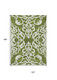 10' X 14' Green And Ivory Damask Washable Indoor Outdoor Area Rug