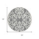 8' Gray And Ivory Round Damask Washable Indoor Outdoor Area Rug