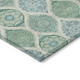 3' X 5' Sage Ivory And Teal Blue Floral Medallion Washable Indoor Outdoor Area Rug