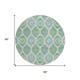 8' Sage Ivory And Teal Blue Round Floral Medallion Washable Indoor Outdoor Area Rug