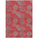 5' X 8' Red Gray And Silver Polka Dot Washable Indoor Outdoor Area Rug