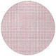 8' Pink And Ivory Round Geometric Washable Indoor Outdoor Area Rug
