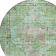 8' Artichoke Green Teal Blue And Lavender Round Oriental Washable Indoor Outdoor Area Rug
