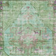 10' X 14' Artichoke Green Teal Blue And Lavender Oriental Washable Indoor Outdoor Area Rug